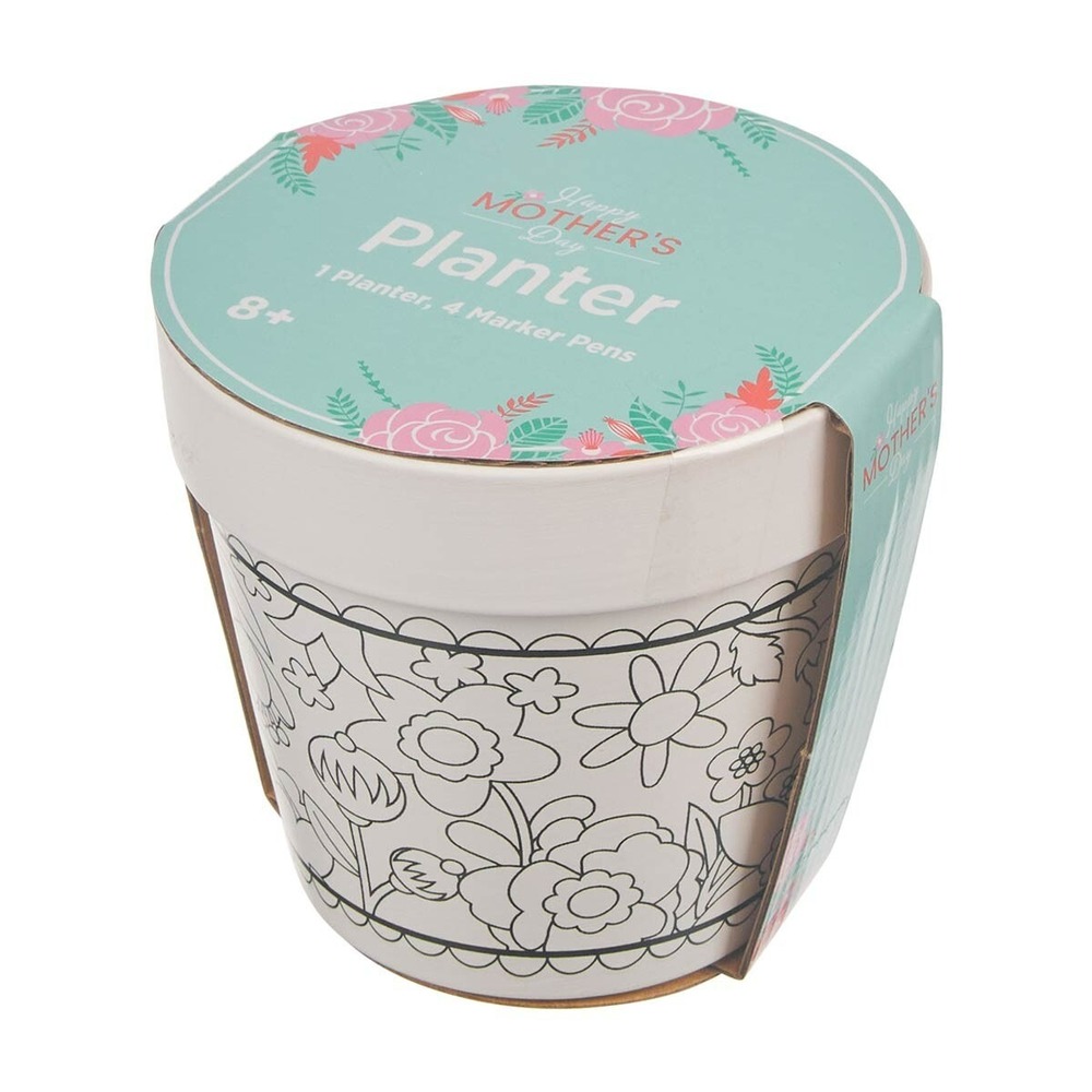 Happy Mother's Day DIY Planter Coloring Set Craft Gift Kit NEW